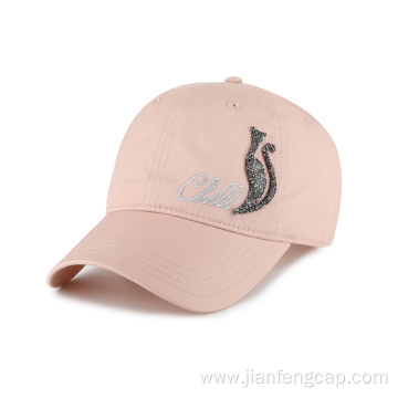 ladies baseball cap with custom shinning logo